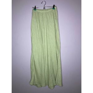 Flax Linen Maxi Skirt Green Large